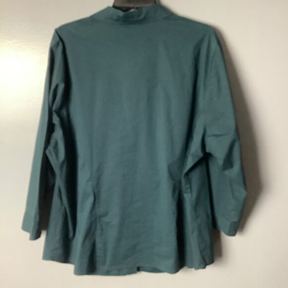 Eloquii By The Limited Womens Plus Size 20 Ruffle Front Blouse 3/4 Sleeve Green - Picture 8 of 9